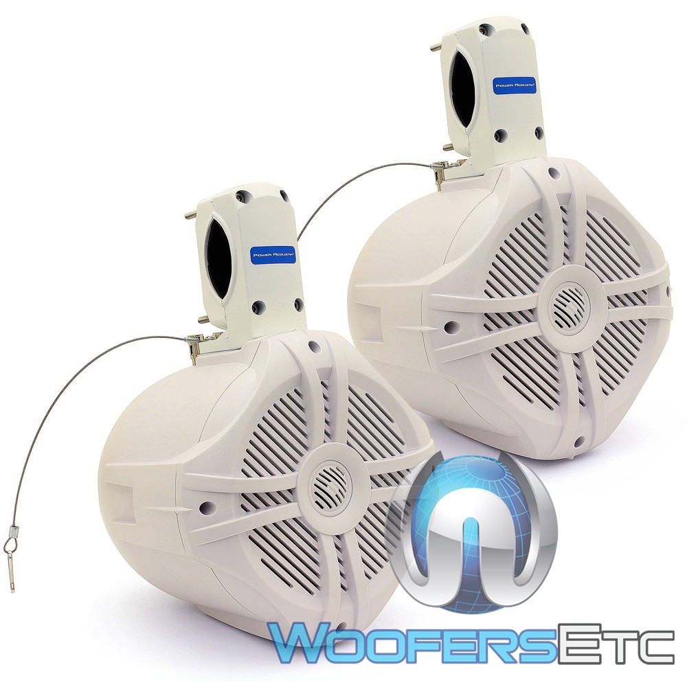 MWT-65 White - Power Acoustik 6.5" 500W Max Marine Grade Tower Speakers