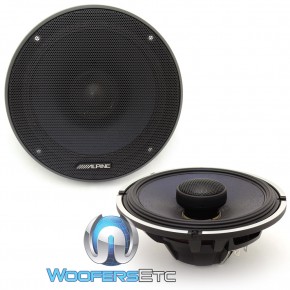 Pair Alpine X-Series 6.5 inch 330 Watt Coaxial 2-Way Car Audio Speakers X-S65