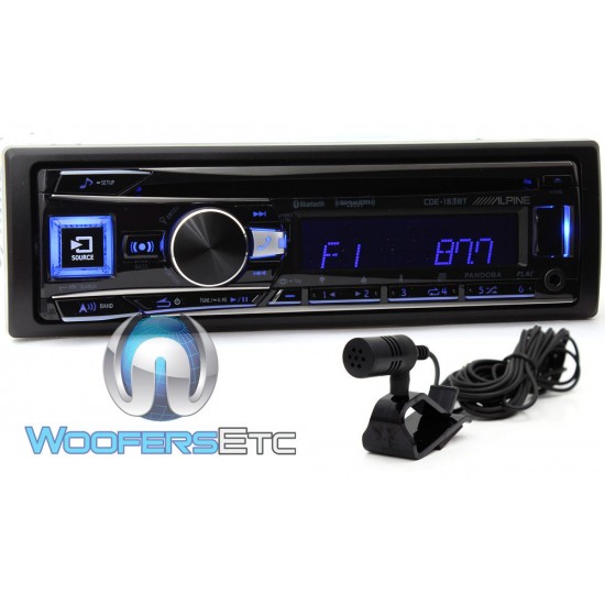 CDE-163BT - Alpine In-Dash 1-DIN CD/MP3 Receiver with Bluetooth and Pandora Ready and iTunes Tagging