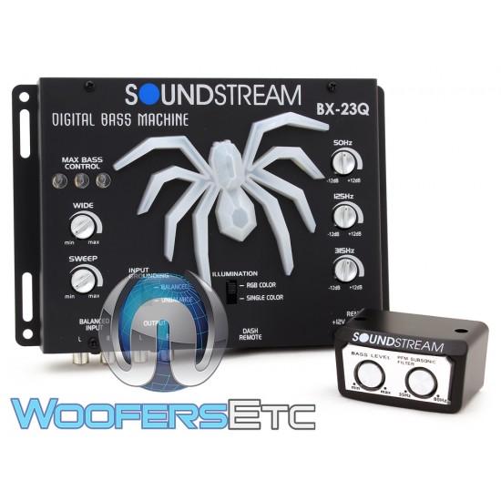 Soundstream BX-23Q Digital Bass Reconstruction Processor with 3-Band Bass Equalizer and LED Lighting
