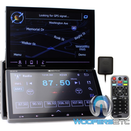 Soundstream VRN-DD7HB In-Dash 2-DIN 7" Dual Display Multimedia System with GPS Navigation, DVD, CD/MP3, Android PhoneLink, Bluetooth V4.0 Connectivity and USB/SD Playback