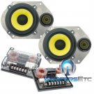 pkg 130KR - Focal 5.25" 70W RMS 2-Way K2 Power Series Component Speakers System with TNK Tweeter + 5x7" 6x8" Adapter Plates 