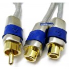 CEY210F - Audiobahn Connections 2 Female 1 Male 1 Foot Length RCA Y-Adapter