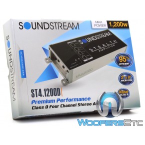 ST4.1200D - Soundstream 4-Channel 1200W Class D Stealth Series